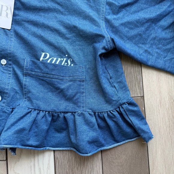 Zara Classic Blue Denim Shirt - Picture 3 of 6